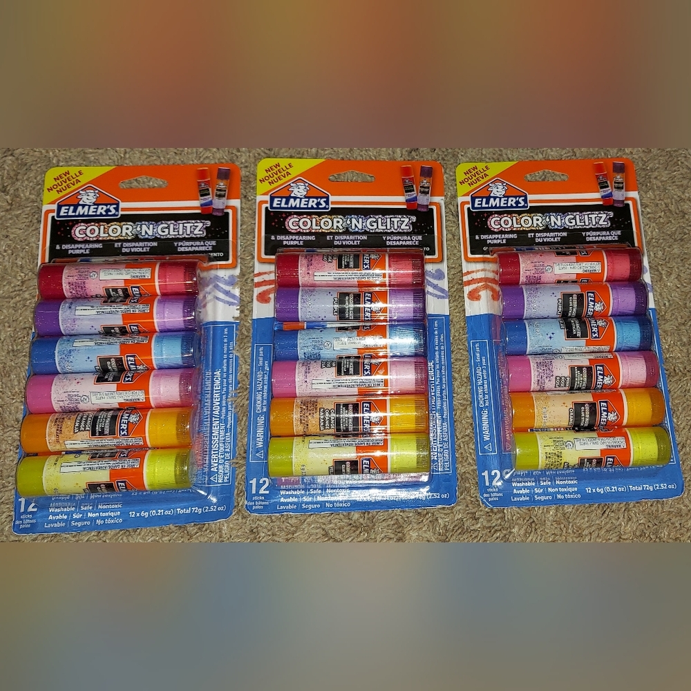 Elmer's Color 'N Glitz Glue Sticks (3 Pks)